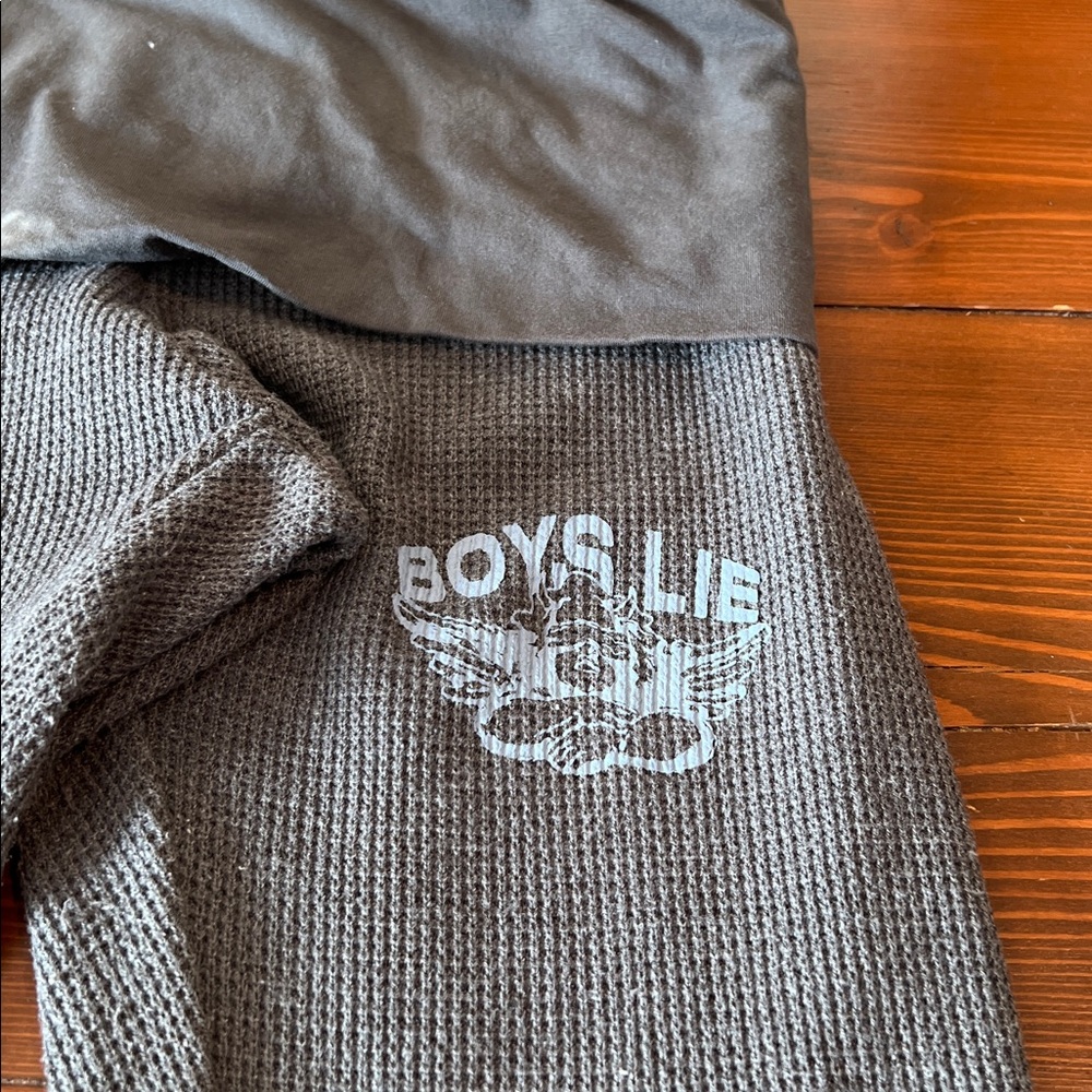 Boys Lie - That's Why Thermal Pants Mint Grey Flare Fold Over Waistband - Size L - Picture 5 of 11